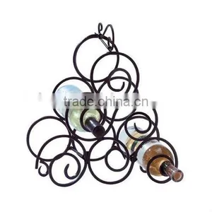 Metal Wine Rack, 6 Bottle Shape Round Wine Holder thumbnail-1