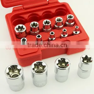 14pcs 1/4 3/8 and 1/2 Drive E-type Socket Set Star Socket Wrench thumbnail-6