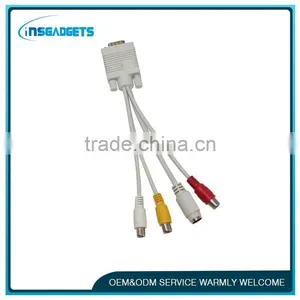 TSJ0001 VGA to S-Video AV RCA TV Converter Cable Adapter With 2 Audio Cable thumbnail-1