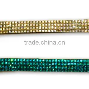 Gem Bracelet With Zinc Alloy Locking Part, Hot Sale Gift Leather With Crystal Gem Decoration thumbnail-3