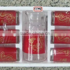 JK020 7pcs Glass Drinking Set With Printing thumbnail-1
