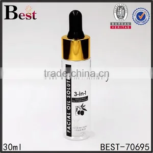Wholesale Cosmetic Essential Oil Fragrance Perfume PET Screen Printing Aluminum 30ml Plastic Dropper Bottle 2017 Hot New Product thumbnail-1