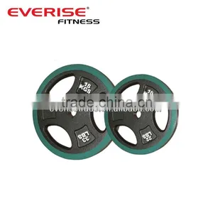 3 Olimpic Bumper Plates / Exercise Olimpic Weight Plates / Double Color Barbell Plates thumbnail-1