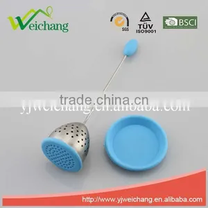 WC042 Good Quality New Design Stainless Steel With Silicone Tray Tea Tools Tea Strainer Tea Infuser - Durable and Rust Resistant thumbnail-2
