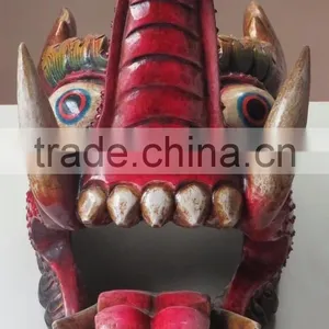 Dragon Mask Wall Hanging Decor Handmade in Nepal thumbnail-4