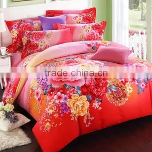 100% Polyester Digital Printed Flower Bedding Sheet/sleeping Bags/ Duvet Cover thumbnail-5