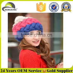 Beautiful Knitted Fashion Women Hat Pom Wholesale thumbnail-3