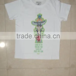 WHOLESALE KIDS SHORT SLEEVE WHITE T-SHIRT WITH WATER PRINT.100%COTTON CUSTOM PRINTED CHILDREN T-SHIRTS, thumbnail-2
