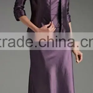 Long Sleeve Satin Evening Dress for Muslim thumbnail-1