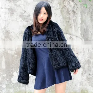 CX-G-A-44B Top Quality Genuine Rabbit Fur Garment/ Real Fur Jacket Winter Women thumbnail-2