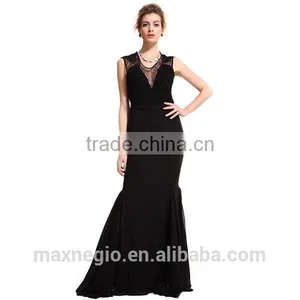 New V Neck Spaghetti Strap Online Univision Boutique Sequin Fabric Long Mermaid Evening Dress thumbnail-1