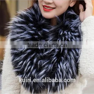 Fox Fur Fake Raccoon Fur Collar Fake Collar Scarf Shawl Big Collar in the Spring and Autumn Winter thumbnail-5