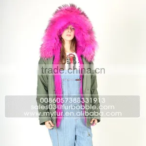 Myfur Long Parka Luxury Real Thick Fox Body Fur Trimmed Hood Popular Parka thumbnail-1
