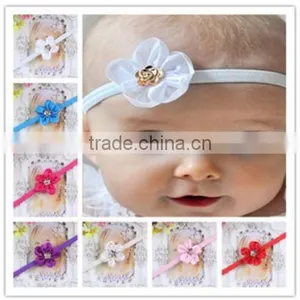 New Style Beautiful Chiffon Headband Hairband Baby Girls Flowers Headbands With Elastic Kids' Hair Accessories Baby Headwear thumbnail-1