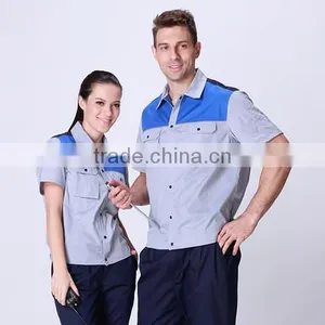 Juqian Mens Working Coverall Workwear Cotton Short Sleeve Summer Industrial Safey Work Uniforms thumbnail-1