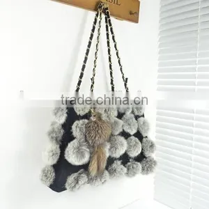 New Style Girls Luxury Evening Fur Bags White Turkey Fur Bag thumbnail-3