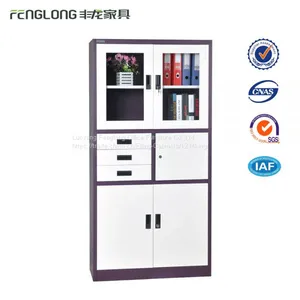Up Glass Down Steel Door Filing Cabinet With 3 Drawers And A Inner Safety Box thumbnail-1
