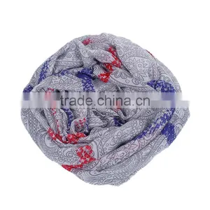 Voile Scarves & Wraps Rectangle Blue French Gray Grid Checker Cheap Scarves thumbnail-3