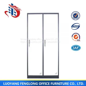 Commercial Office Furniture 2 Swing Door Metal Storage File Cabinets Locker With Adjustable Shelves thumbnail-1
