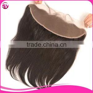 Malaysian Virgin Hair Straight Full Lace Frontal Closures 13X4 Bleached Knots With Baby Hair 100% Human Hair Silk Base Frontal thumbnail-5