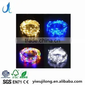 10M 100 LEDS Warm White LEDs Copper Wire 3AA Battery Powered LED String Lights thumbnail-1