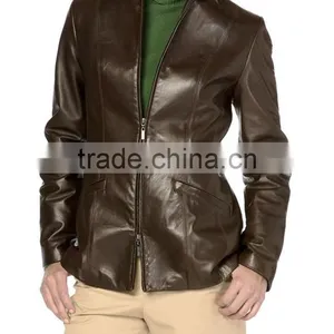 Short Body Ladies Leather Jacket thumbnail-4
