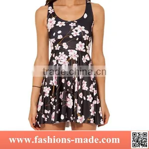 3D Digital Printed Floral Galaxy Plum Twelfth Skater Skirts thumbnail-1