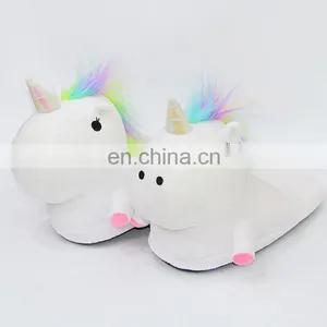 Hot Selling Unicorn Design Plush Soft Animal Slippers thumbnail-5