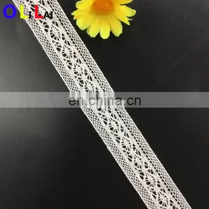 OLCT1415 2.2cm Fashion White Cotton African Tulle Lace Guipure for Ladies Dress thumbnail-1