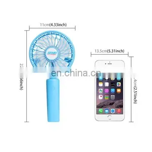 360 Degree Rotate Handheld Rechargeable Mini Battery Fan With 3 Speed Control (Black) thumbnail-4