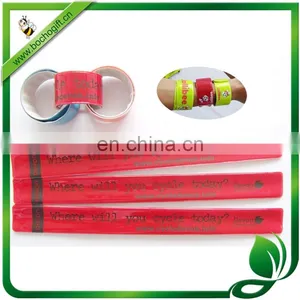 Reflective Slap Bracelet With Custom Logo, Reflective Snap-on Bracelet, PVC Band for Promotional thumbnail-1