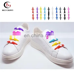 Design Your Own High Quality Round Elastic Silicone Shoelaces Lazy no Tie Shoe Laces for Shoes thumbnail-1