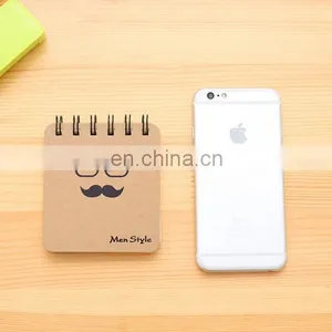 Hard Craft Paper Cover Spiral Note Books Moustach/caps/Glass /pipe Men's Style Mini Notebooks thumbnail-3