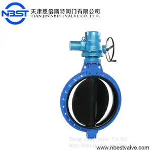 D971J-10Q Wafer Flange Dn550 22 Inch Electric Butterfly Valve With Worm Gear thumbnail-1