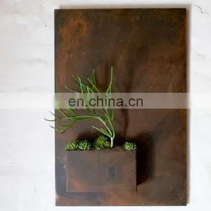Custom Rectangular Corten Planter Box Metal Rust Wall Planters thumbnail-5