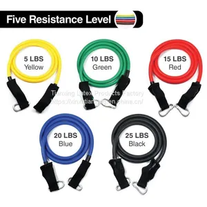 Hot Fashion Exercise Resistance Workout Fitness Band 5 Level Latex Tubes Set thumbnail-4