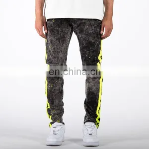 DiZNEW DongGuan Custom Grey Colour Double Side Track Jeans Men thumbnail-3