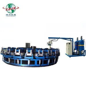 China pu Banana Type Shoe Sole Machine PU Shoe Sole Production Line 36 Work Station Semi-automatic pu Foaming Machine thumbnail-4