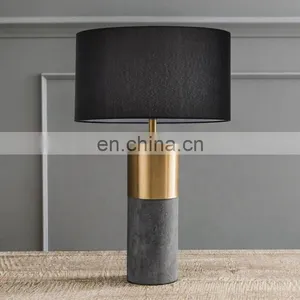 2020 Black Gold Fabric Bedside Table Lamp Luxury Marble Led Reading Lamp thumbnail-1