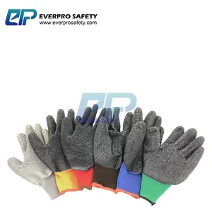 Economic Hot Design Red Black Latex Crinkle OEM and Logo Customized Workers Glove thumbnail-4