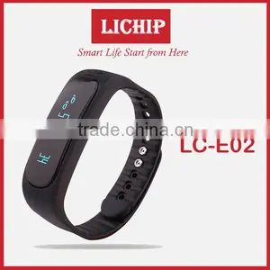 OLED Screen /call Remind/sleep Monitor/Calorie/pedometer/IP56 Waterproof/Time/Tempreture E02 Smart Bracelet thumbnail-1