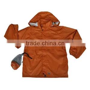 Unisex Waterproof Hoodie Packable Rain Jacket thumbnail-1