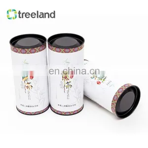 Wholesale Eco-friendly Paper Cardboard Tube Can for Tea With Metal Cover thumbnail-3