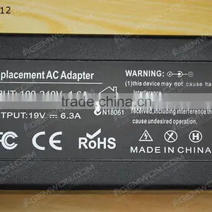 High Copy Laptop AC Power Adapter for TOSHIBA 19V 6.3A 5.5*2.5mm 120W thumbnail-3