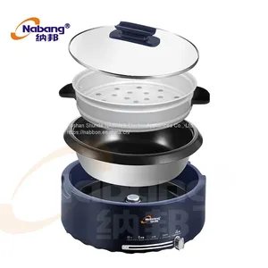 3.8L Multi Function Hot Pot Noodles Electrical Stir Fry Cooker Available With Steamer Tray thumbnail-1