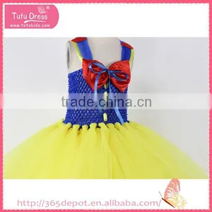 Yellow Girls' Pleated Skirt With a Red Tie Halloween Costume Gauze Dress Supplier's Choice thumbnail-2