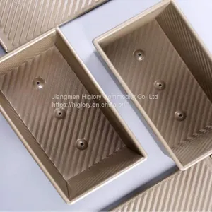 Carbon Steel Wholesale Custom Cuboid Rose Gold Non Stick Toast Box Loaf Baking Pan Toast Bread Mold With Lid thumbnail-4