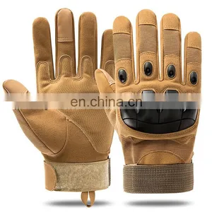 Guantes tácticos de combate de dedos enteros con nudillos duros y pantalla táctil para motocicletas de deportes al aire libre personalizados para el invierno thumbnail-3