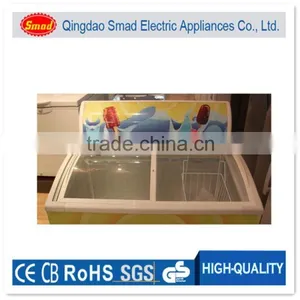 R134a 220V Glass Door Display Manual Defrost Freezer for Ice Cream thumbnail-3