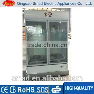 Double Doors Glass Soft Drink Display Refrigerator Showcase Quality Choice thumbnail-1